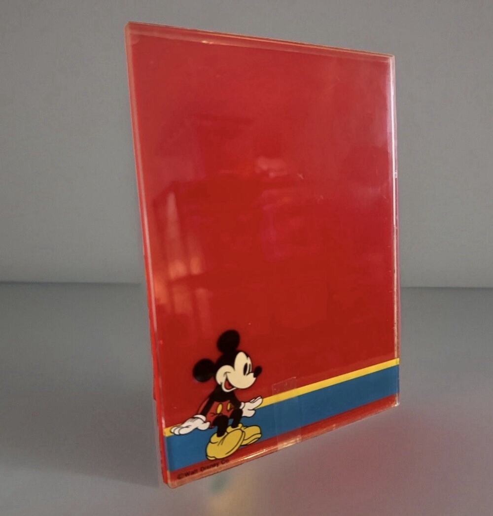 Vintage Red Mickey Mouse Picture Frame Plastic 5”x 7 ” Inches Disney parks